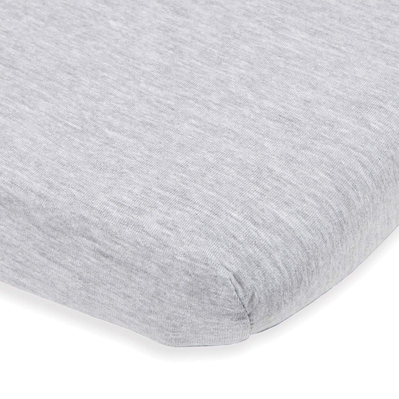 Joey + Joan Bassinet Fitted Sheets 19" x 32" for Cowiewie Bedside Sleeper Bassinet Mattress Pad â€“ Snuggly Soft 100% Jersey Cotton â€“ Light Grey - Image 1
